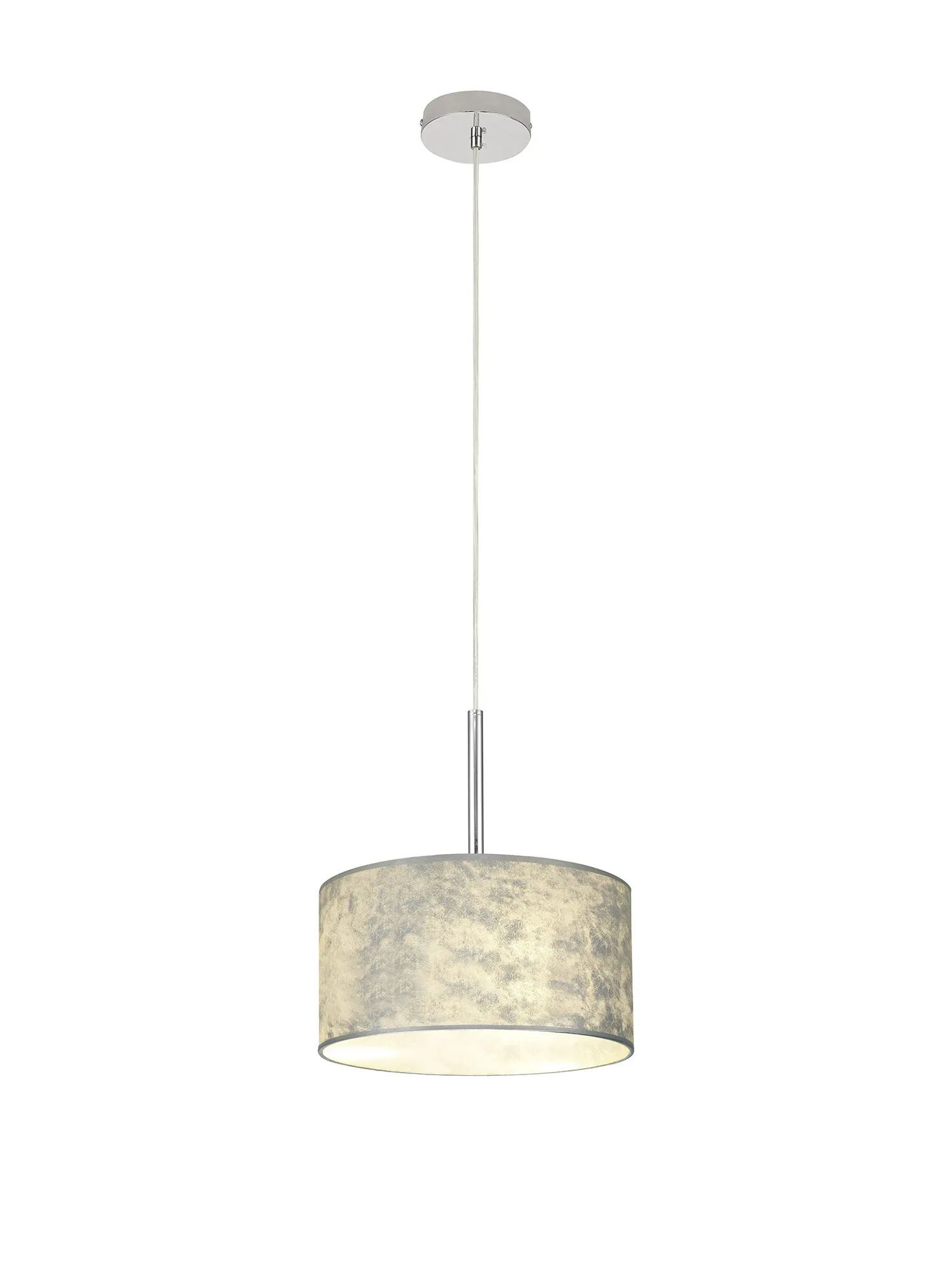 Baymont 30cm 1 Light Pendant Polished Chrome, Silver Leaf DK0786  Deco Baymont CH SL